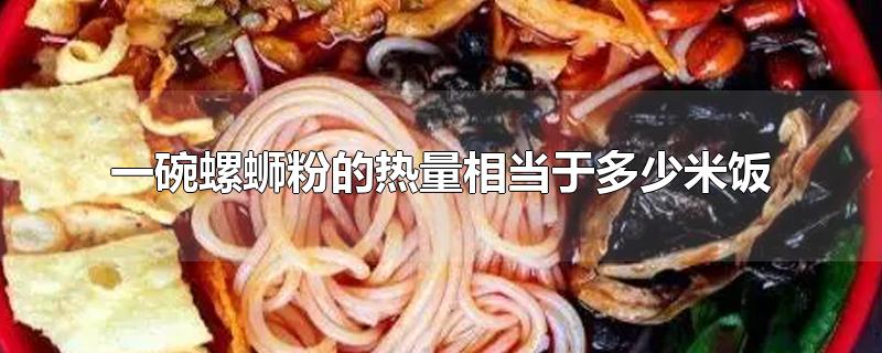 一碗螺蛳粉的热量相当于多少米饭