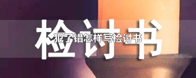 犯了错怎样写检讨书