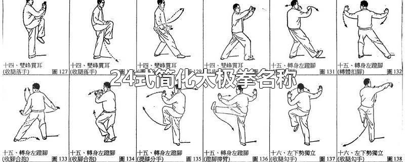 24式简化太极拳名称
