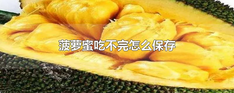 菠萝蜜吃不完怎么保存