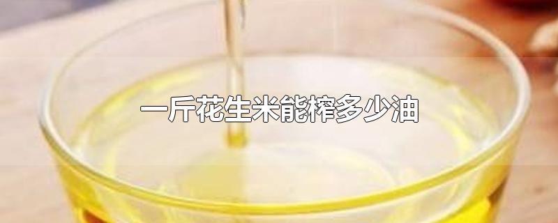一斤花生米能榨多少油