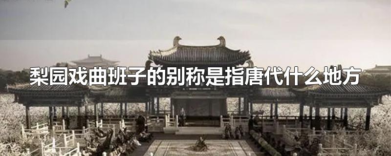 梨园戏曲班子的别称是指唐代什么地方