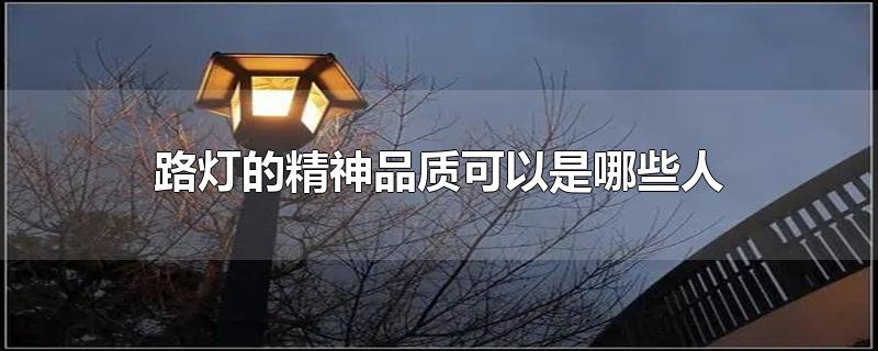 路灯的精神品质可以是哪些人