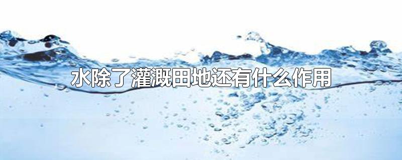 水除了灌溉田地还有什么作用