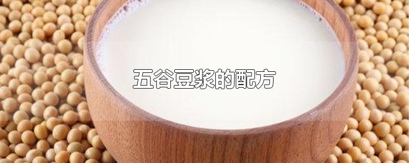 五谷豆浆的配方