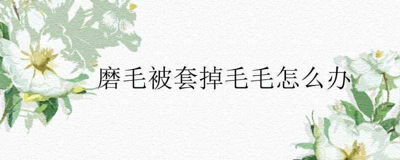 磨毛被套掉毛毛怎么办
