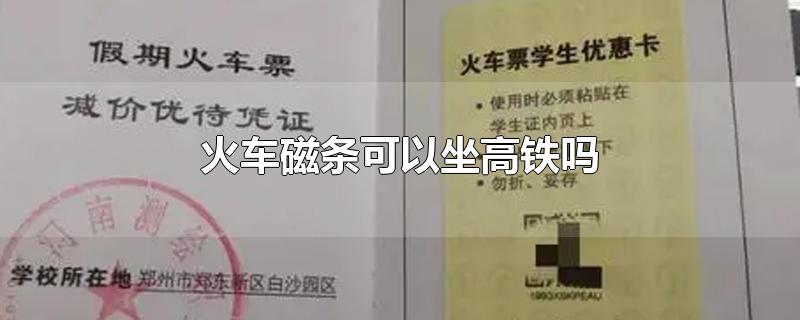 火车磁条可以坐高铁吗