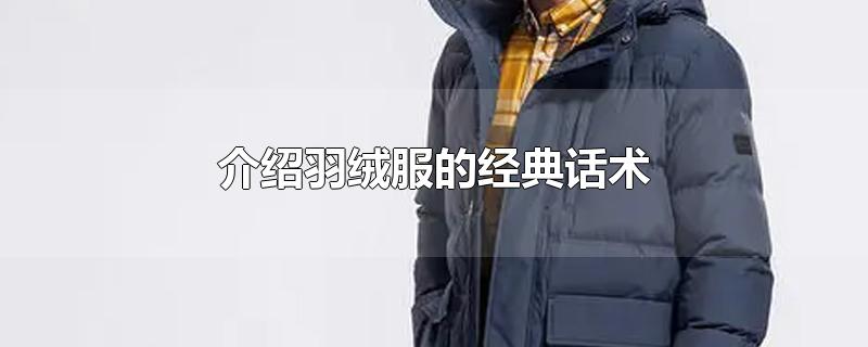 介绍羽绒服的经典话术