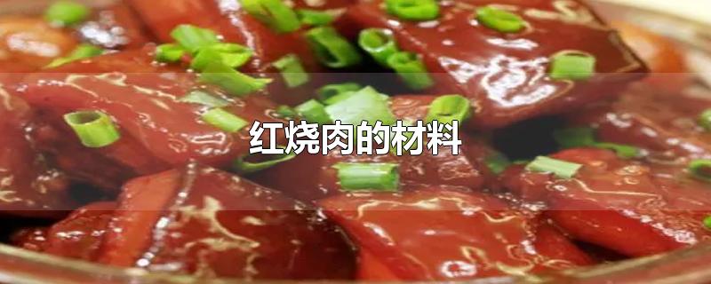 红烧肉的材料
