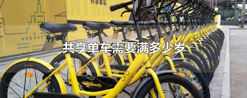 共享单车需要满多少岁