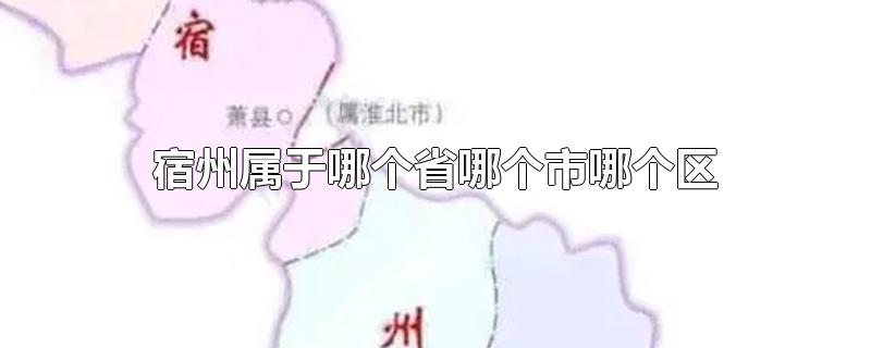 宿州属于哪个省哪个市哪个区