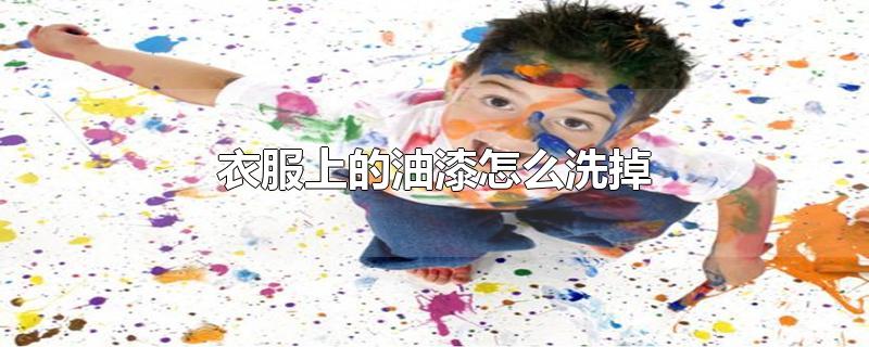 衣服上的油漆怎么洗掉